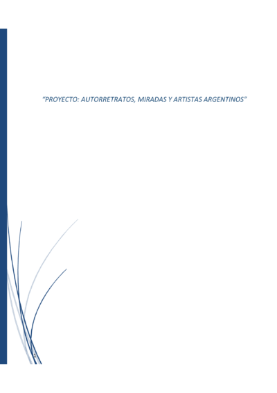 Portada Proyecto: Autorretratos, Miradas y Artistas Argentinos