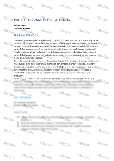 Preview Proyecto: ¡Vamos a Relajarnos!