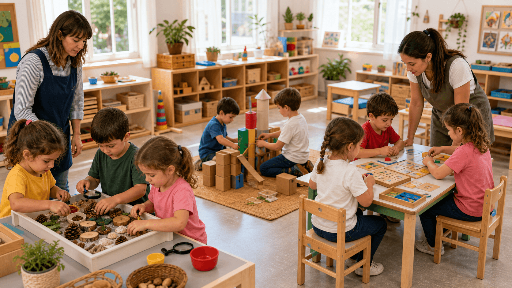 Actividades para sala de 3, 4 y 5 años en Nivel Inicial con grupos trabajando en estaciones