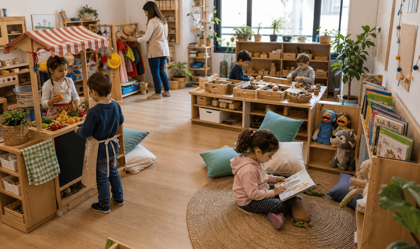 Juego trabajo, rincones y sectores: aula con sectores diferenciados y juego simbolico