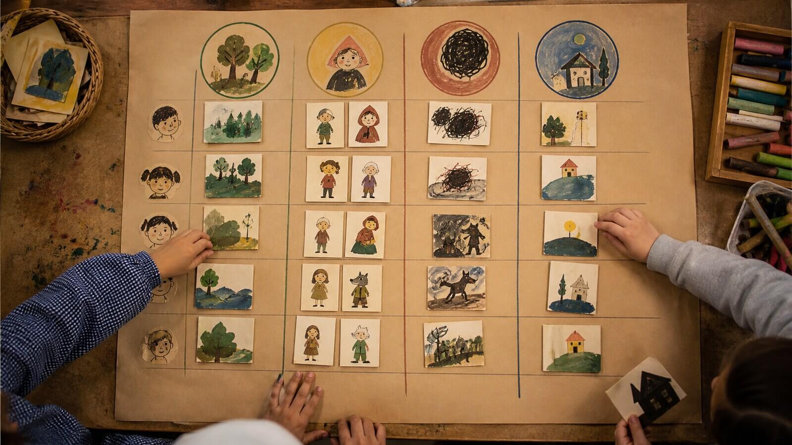Registro visual para comparar versiones de un cuento