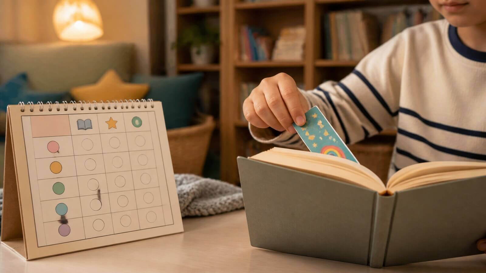 Señalador y calendario para sostener una lectura extensa