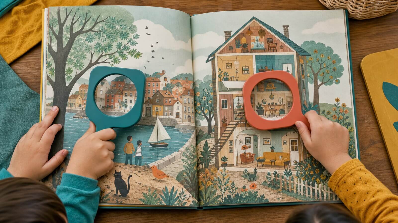 Exploración de detalles visuales en un libro álbum