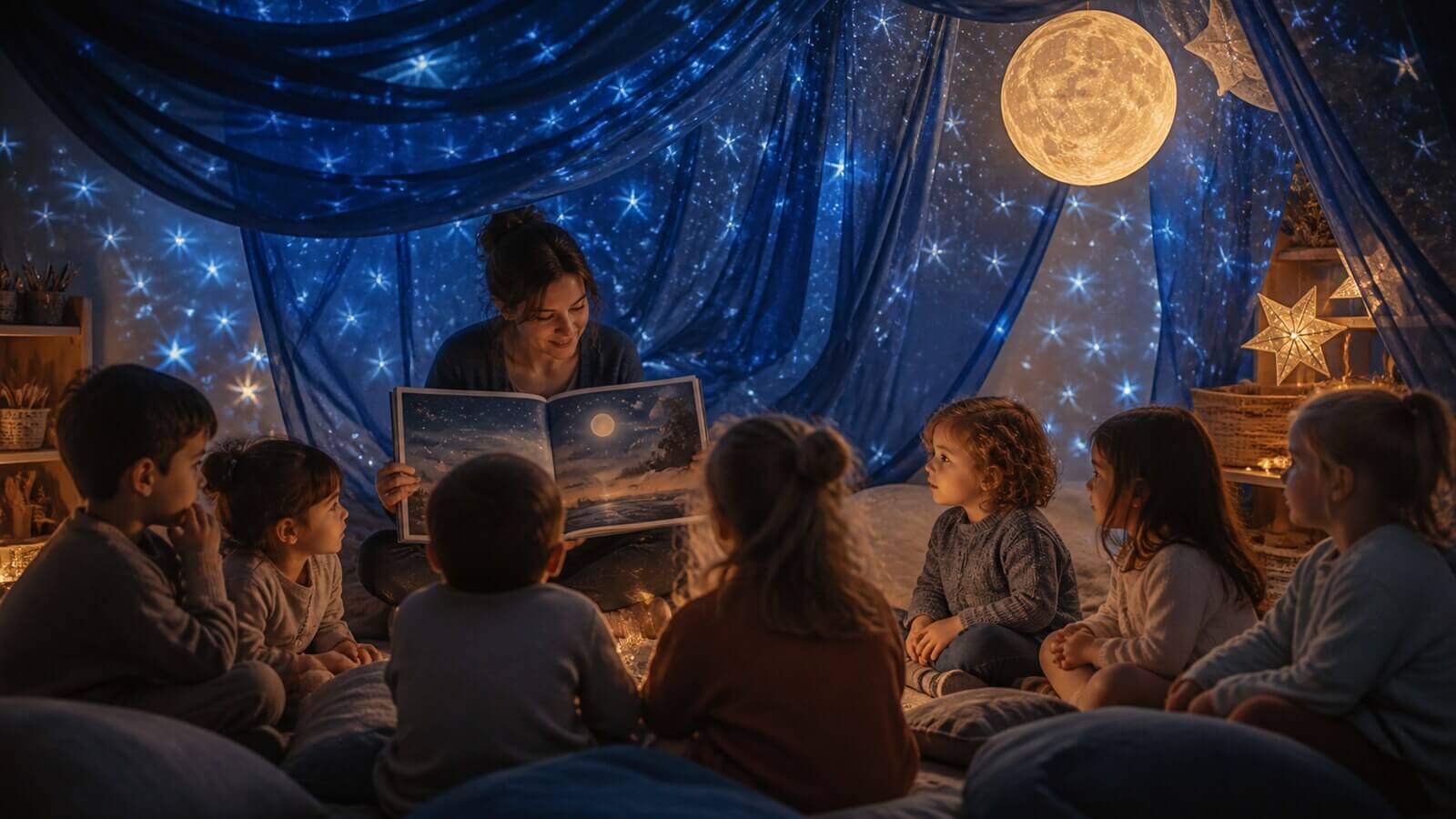 Comparación de escenas nocturnas en literatura infantil