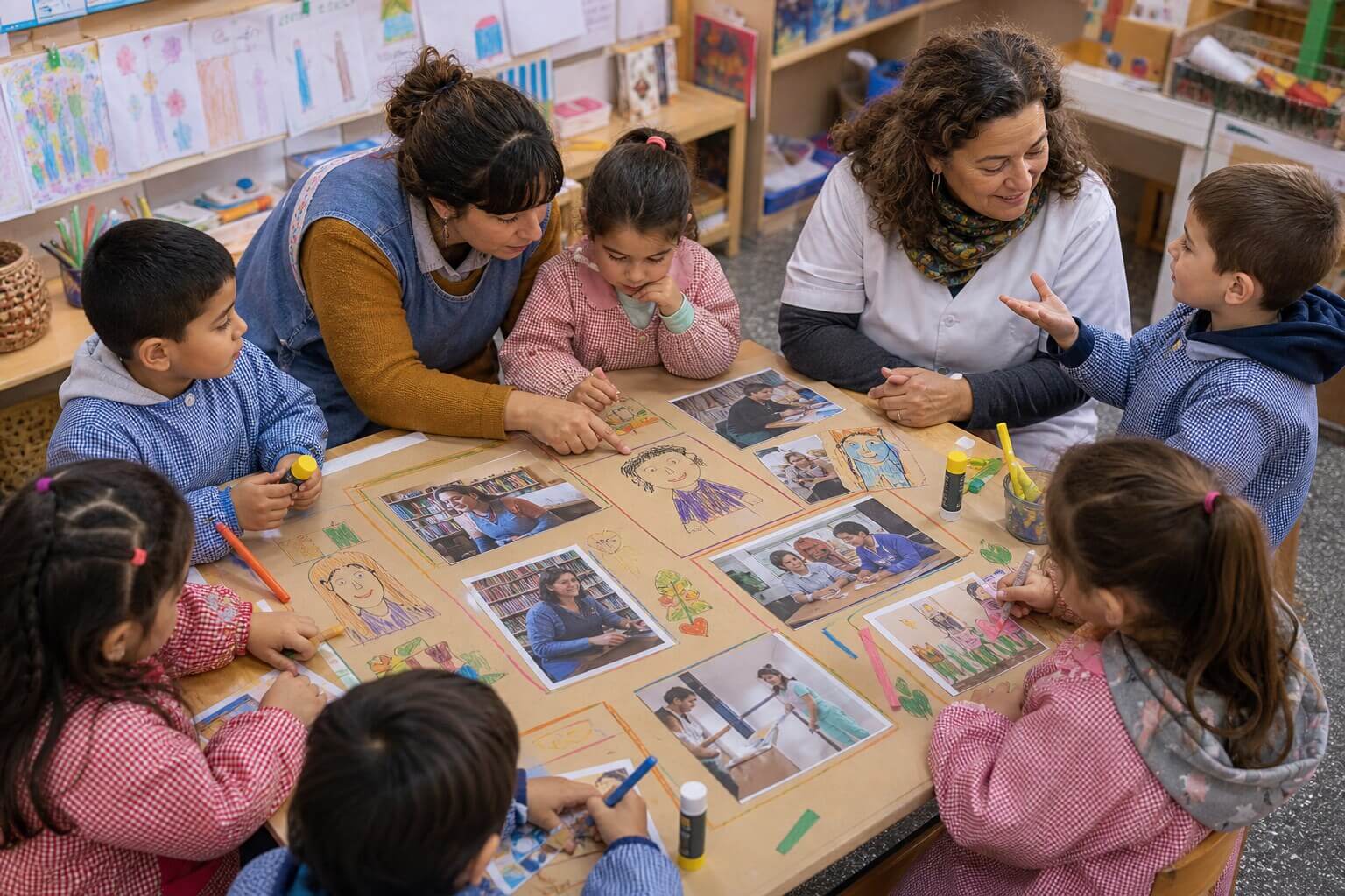 Diario de la sala sobre las mujeres que trabajan en la escuela