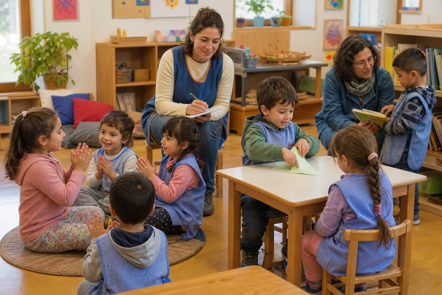 Niñas y niños enseñan y aprenden entre pares