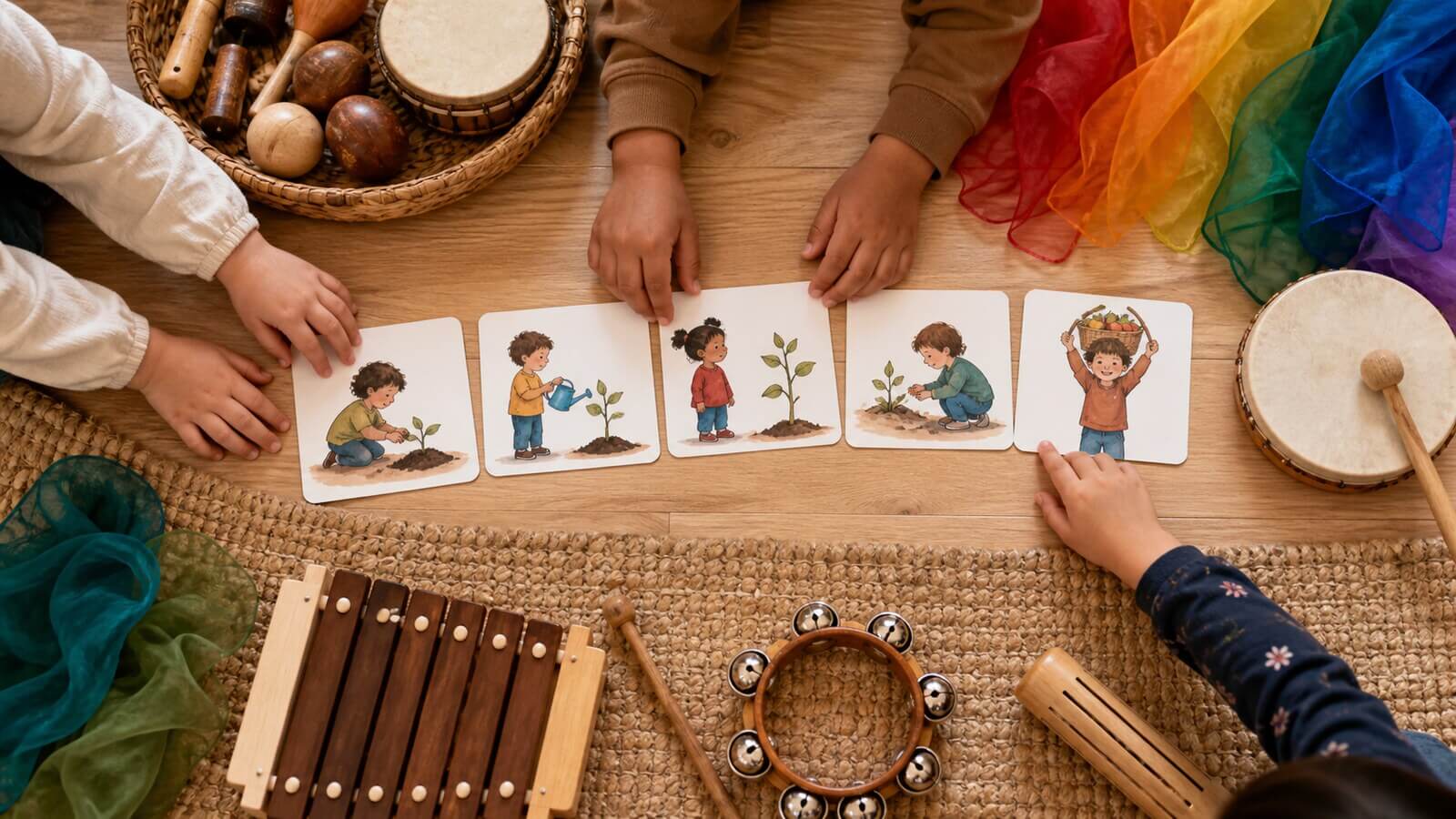 Exploración de voz ritmo y objetos sonoros durante un cuento cantado