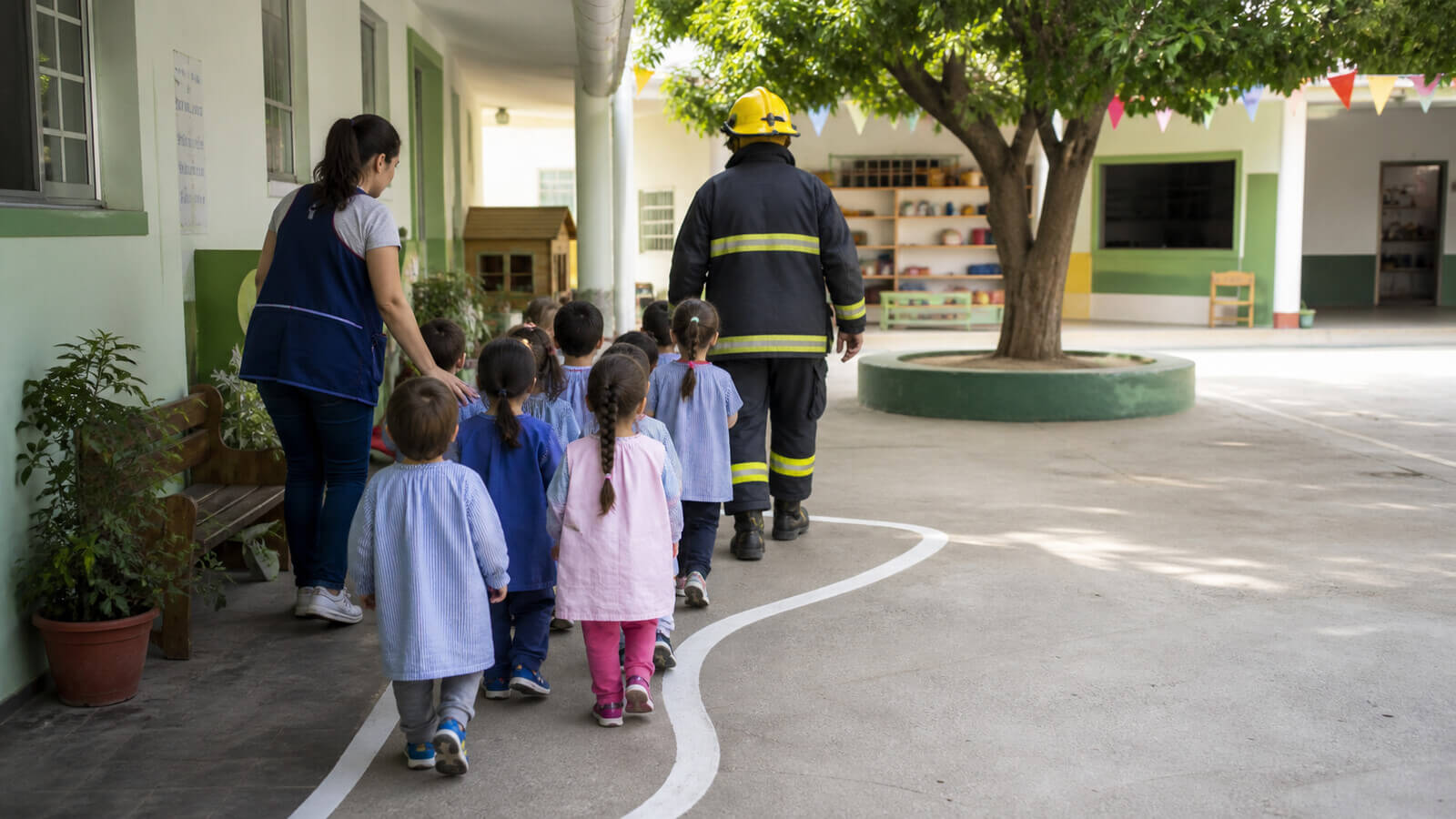 Plano de evacuación construido con niños