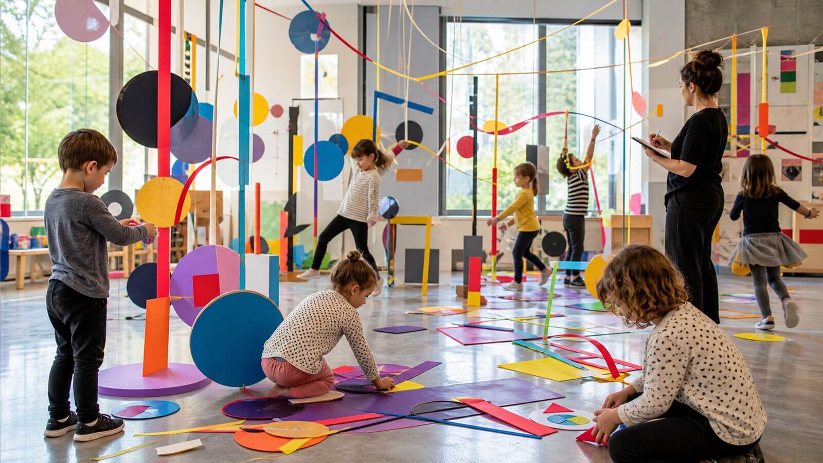 Proyecto de color forma arte contemporáneo y movimiento
