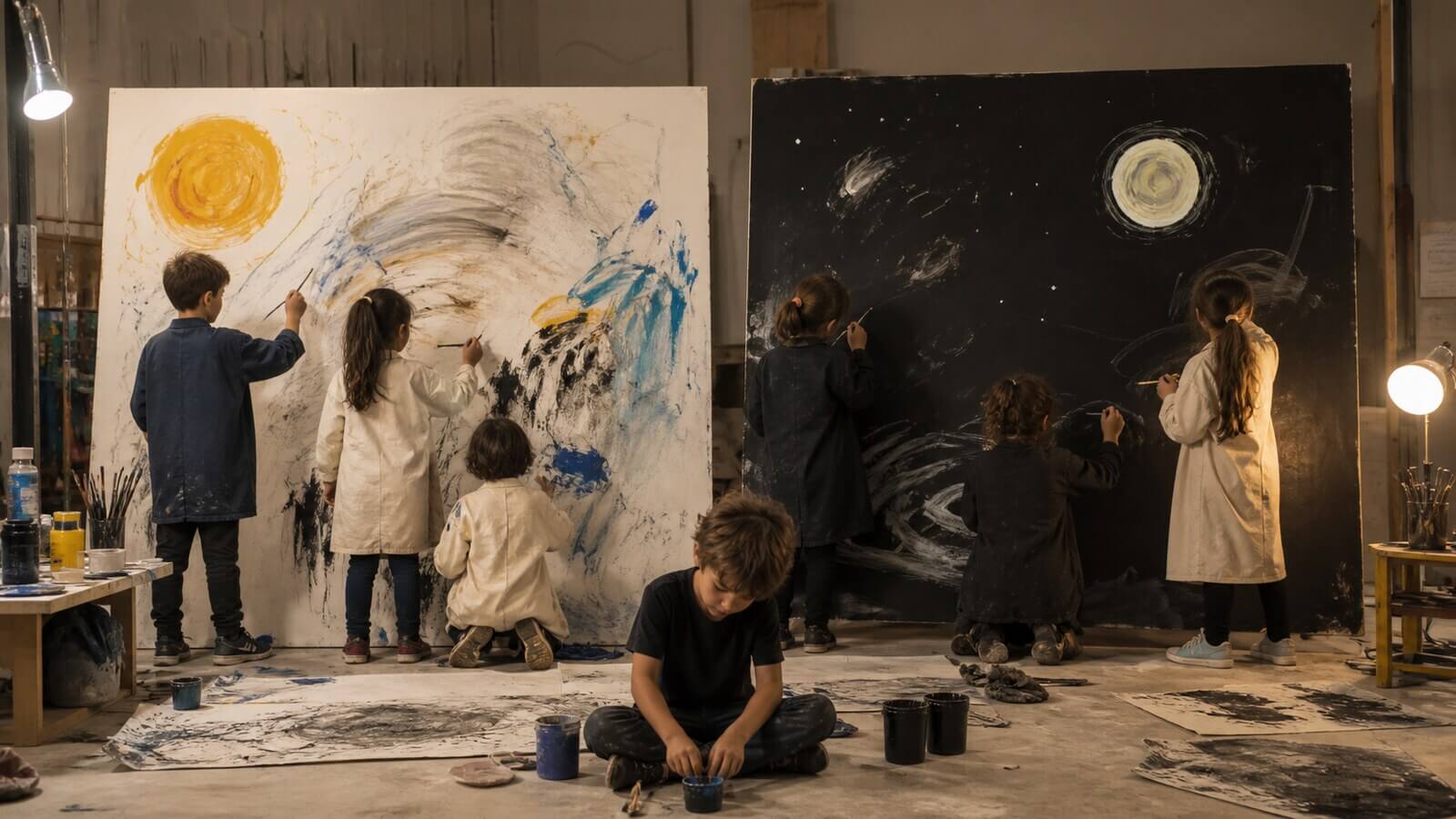 Exploración de colores claros oscuros y escenas de día y noche