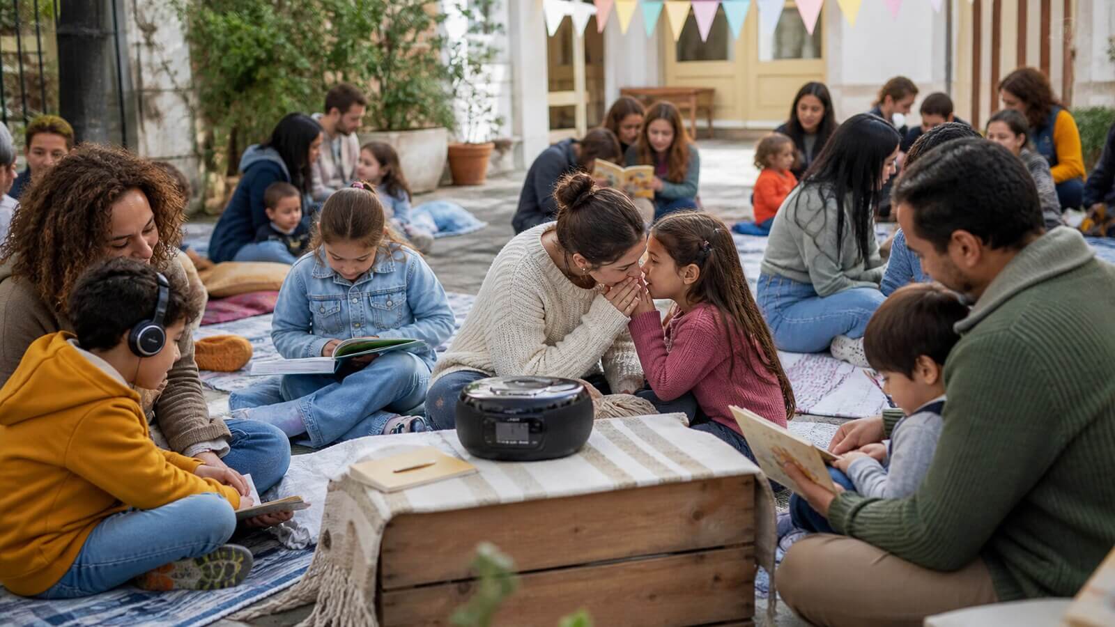 Picnic de lectura audiocuentos y participación familiar