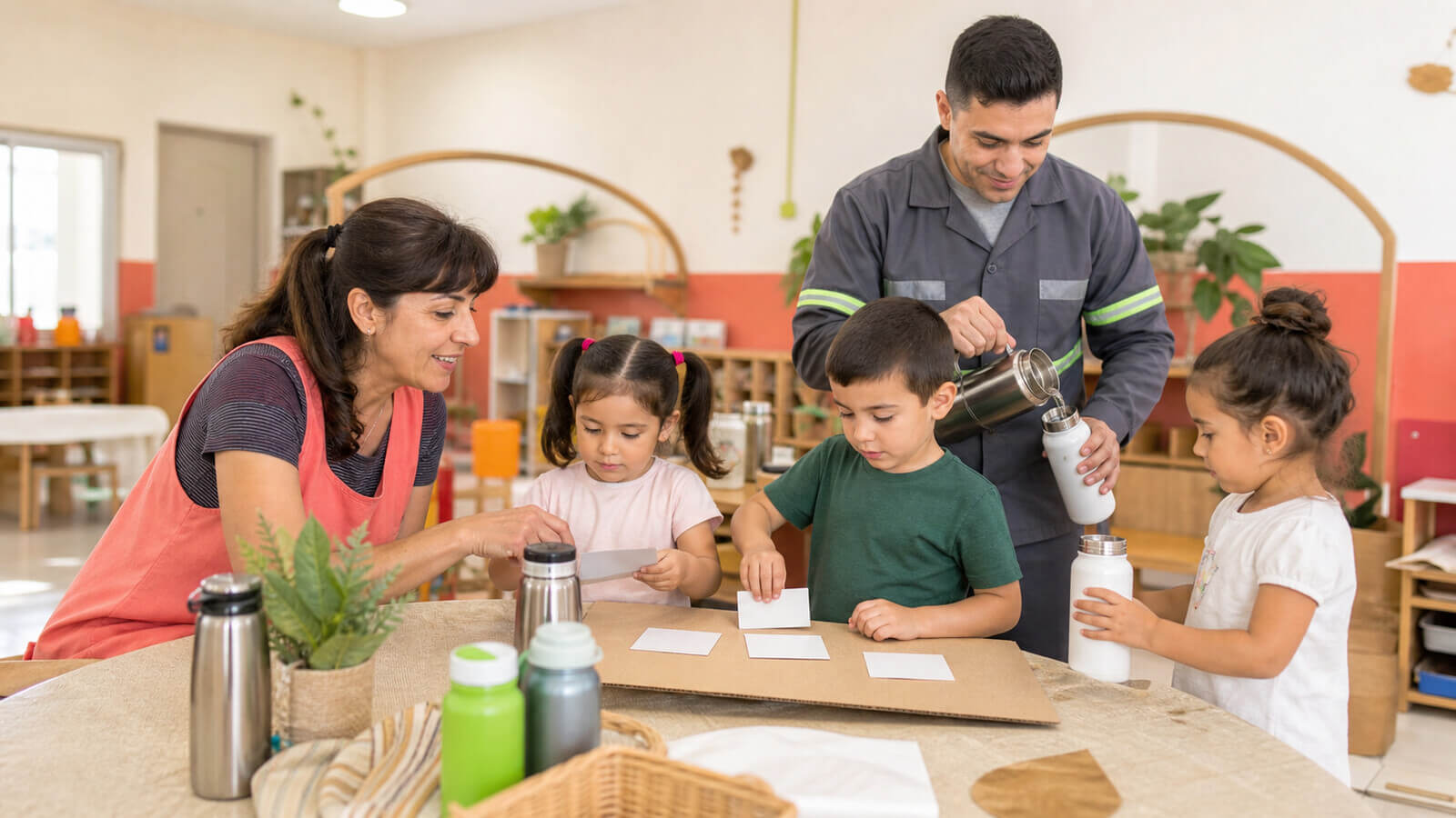 Acción institucional para reducir objetos descartables en el jardín