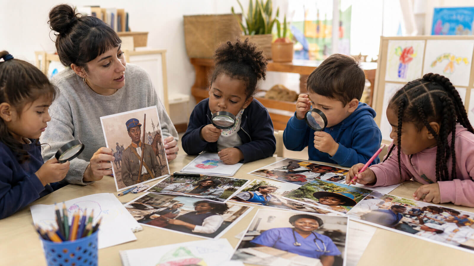 Niños comparan fuentes históricas y actuales sobre afroargentinidad