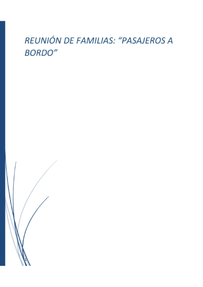 Portada Reunión de Familias: “Pasajeros a Bordo