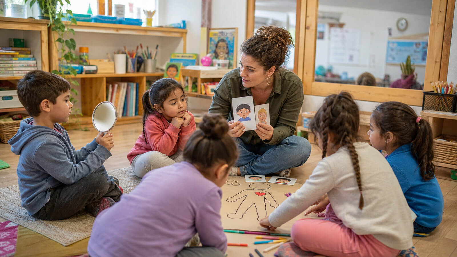 Docente acompañando una experiencia de aprendizaje