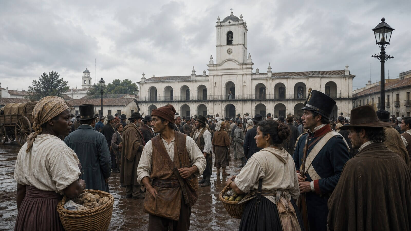 25 de mayo de 1810: sociedad diversa frente al Cabildo durante la Revolución de Mayo
