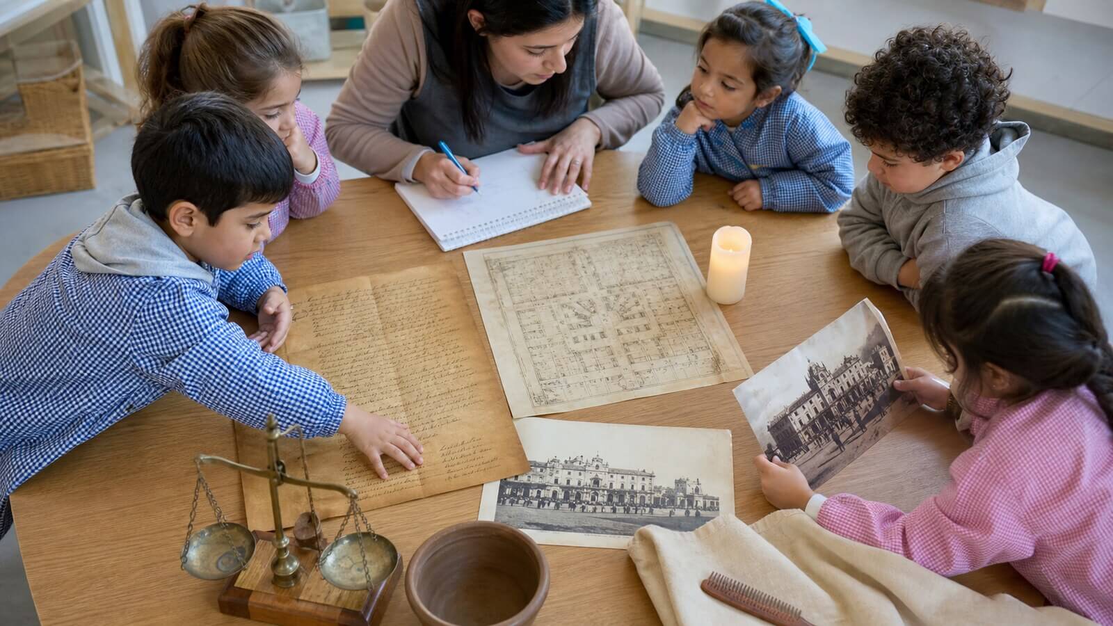 Niñas y niños analizan fuentes sobre el Cabildo y la Revolución de Mayo