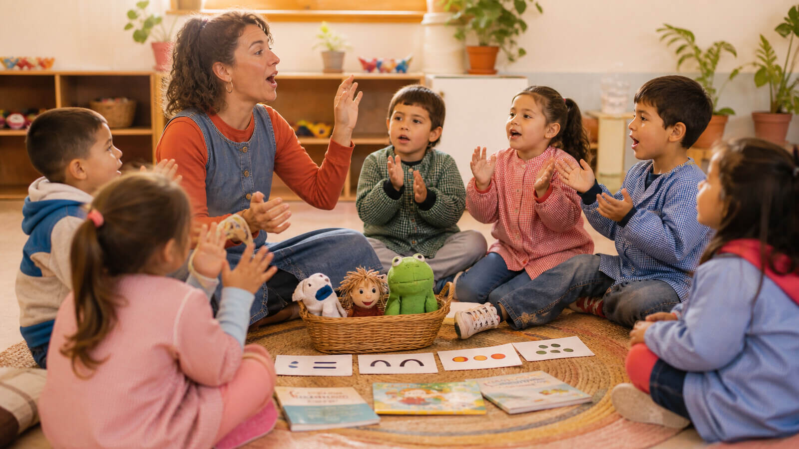 Docente acompañando una experiencia de aprendizaje