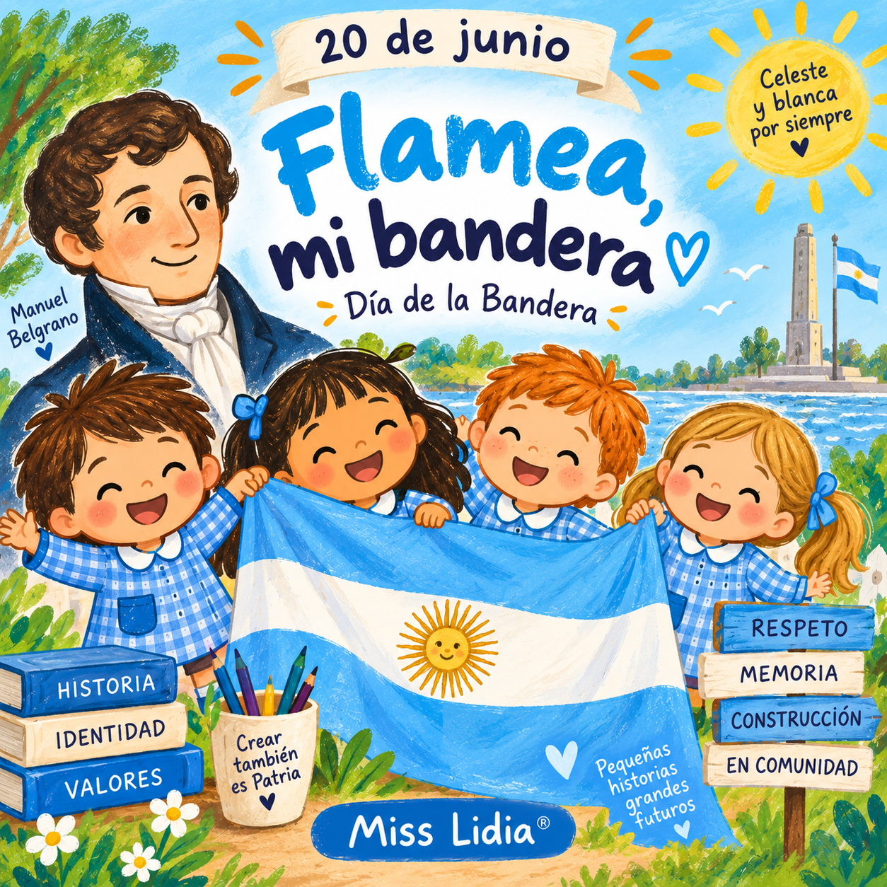 Portada de la canción Flamea, mi bandera de Miss Lidia