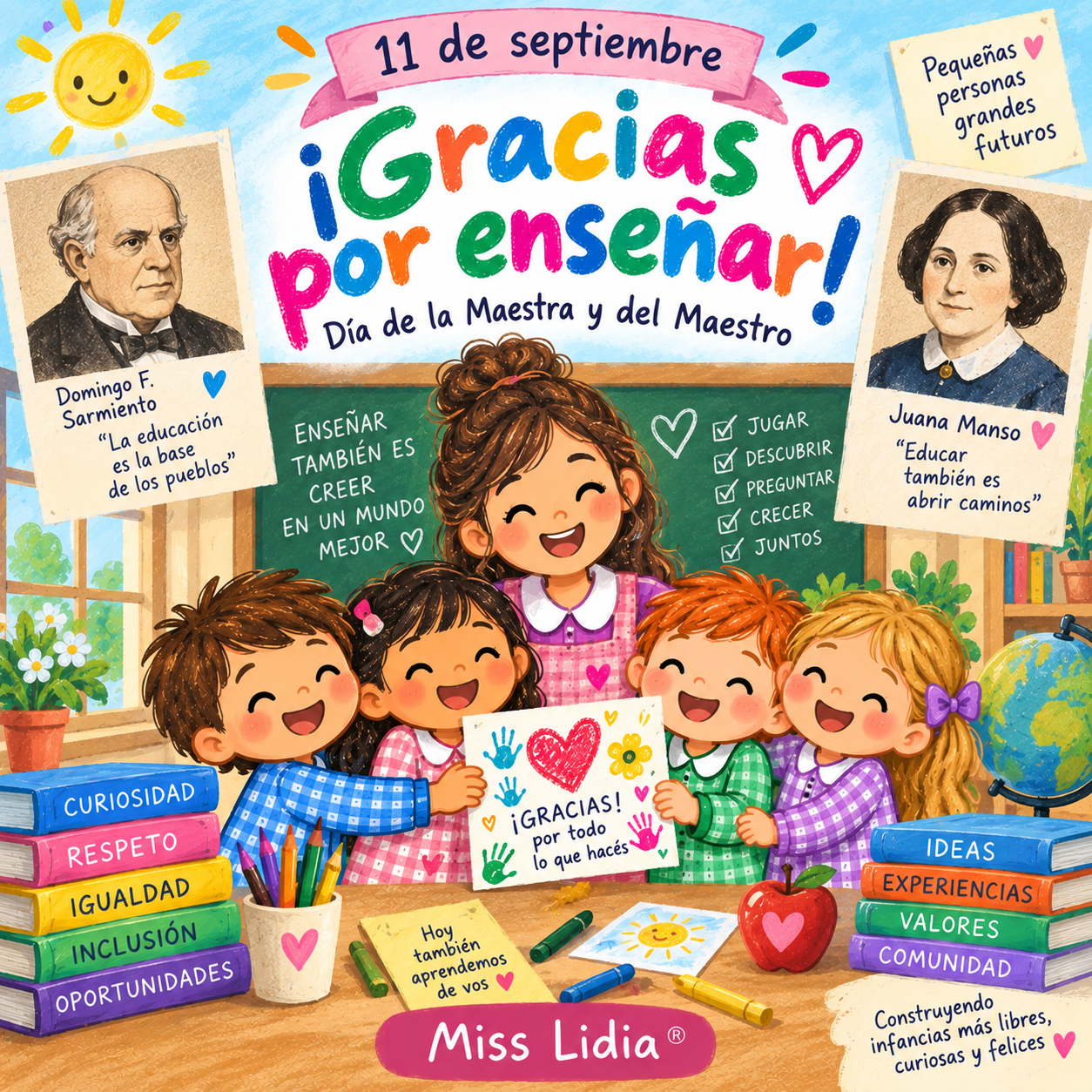 Portada de la canción ¡Gracias por enseñar! de Miss Lidia