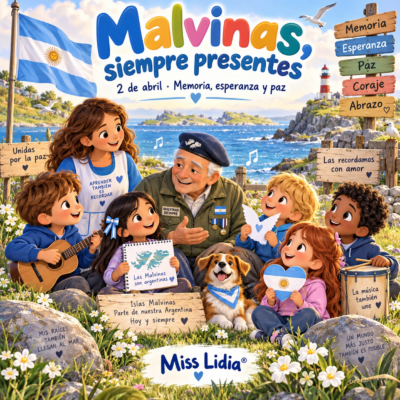 Portada de la canción Malvinas, siempre presentes de Miss Lidia