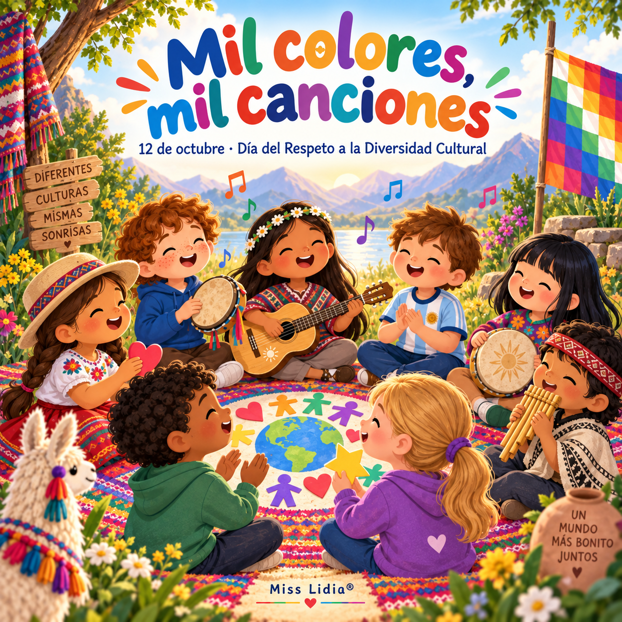 Portada de la canción Mil colores, mil canciones de Miss Lidia