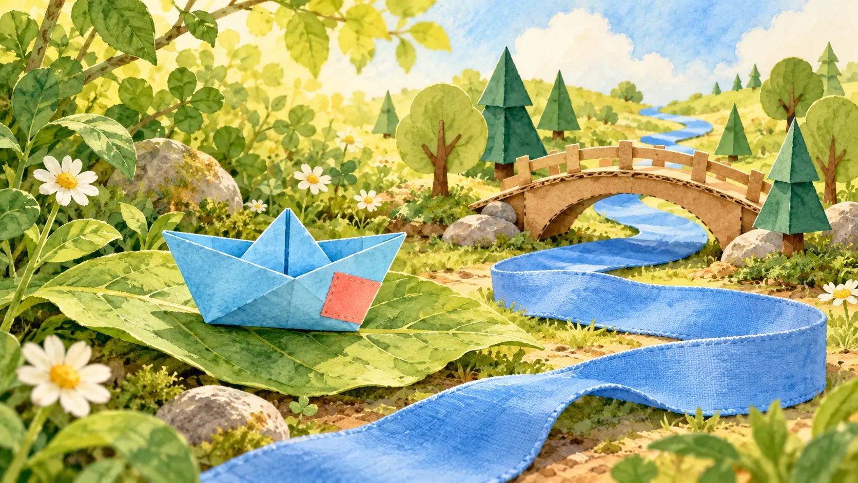 El barco que buscaba un río seco: ilustración de portada.