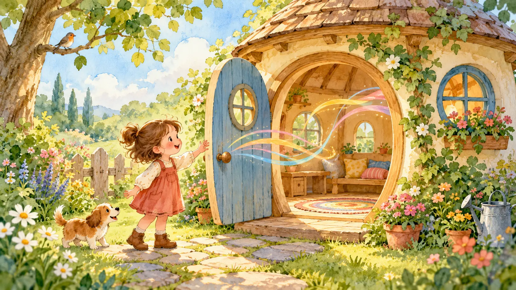 Casa redonda que devuelve un saludo mediante ondas de sonido.
