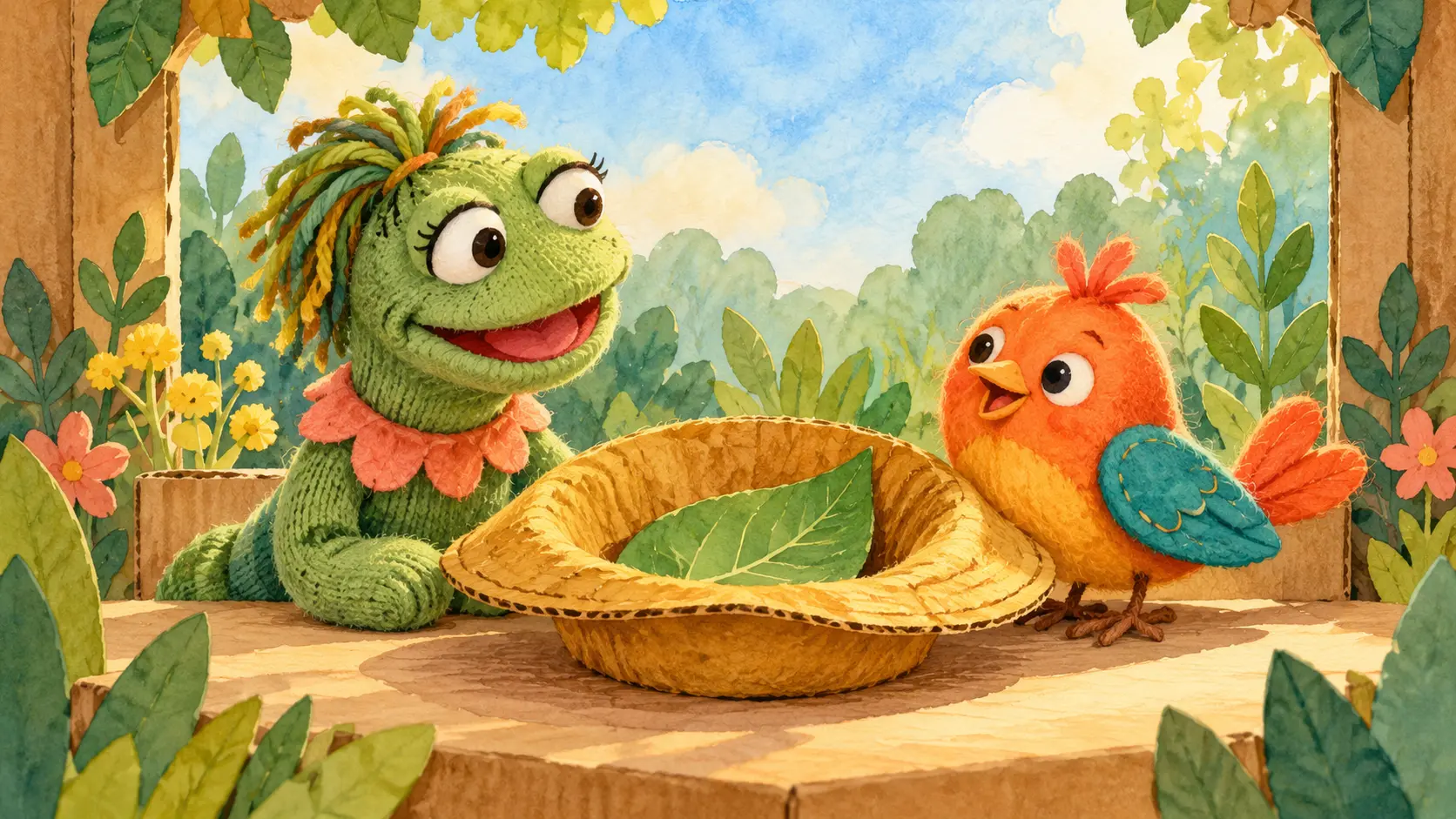 Lola y Kiko se quedan junto al sombrero para contar una historia.