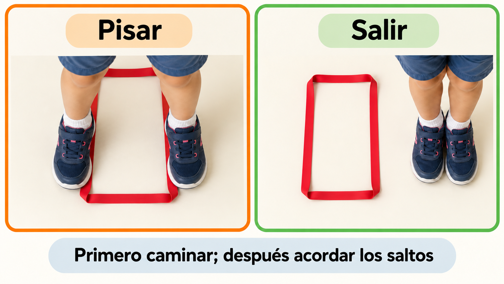 El apoyo sobre las bandas se incorpora sólo cuando la distancia resulta cómoda.