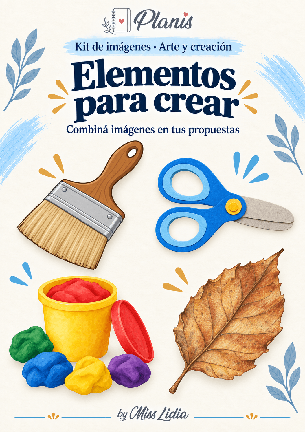 Elementos para crear: Arte y creación Selección de elementos para incorporar a materiales propios de Arte y creación.