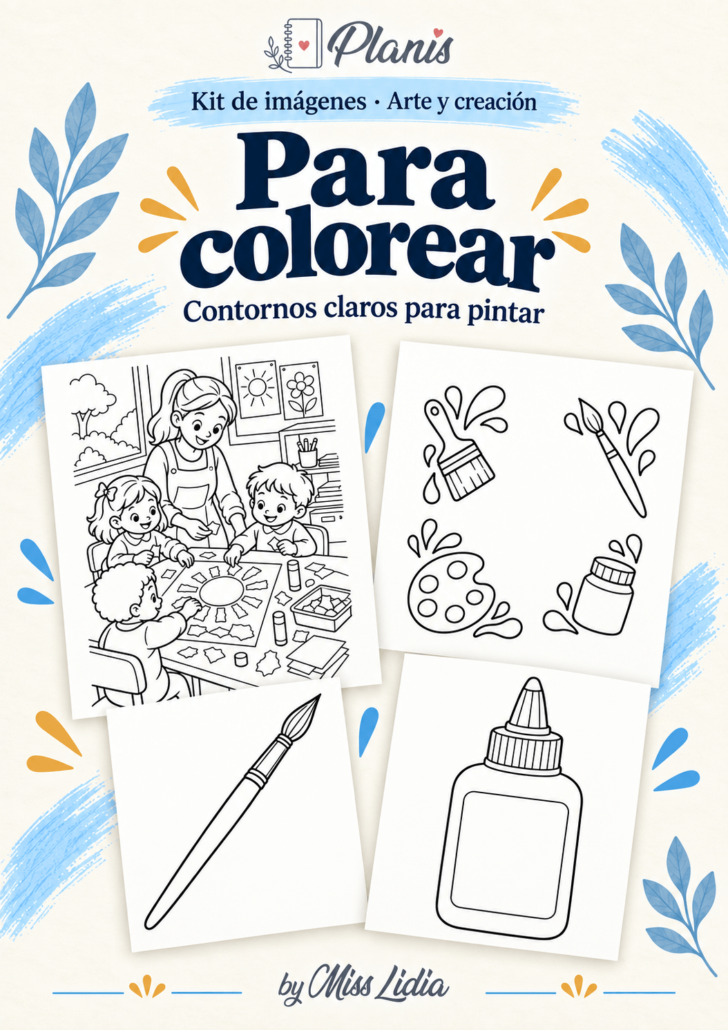 Para colorear: Arte y creación Selección de dibujos de línea para colorear de Arte y creación.