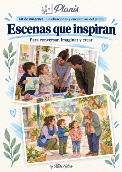 Escenas que inspiran del kit Celebraciones y encuentros del jardín.