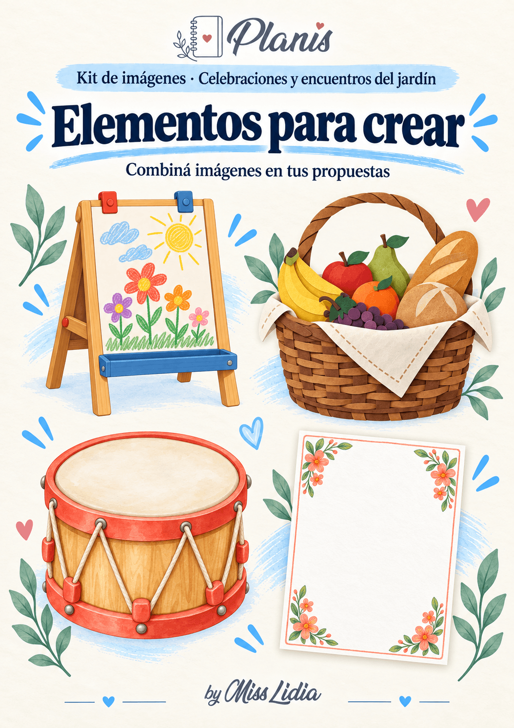 Elementos para crear del kit Celebraciones y encuentros del jardín.
