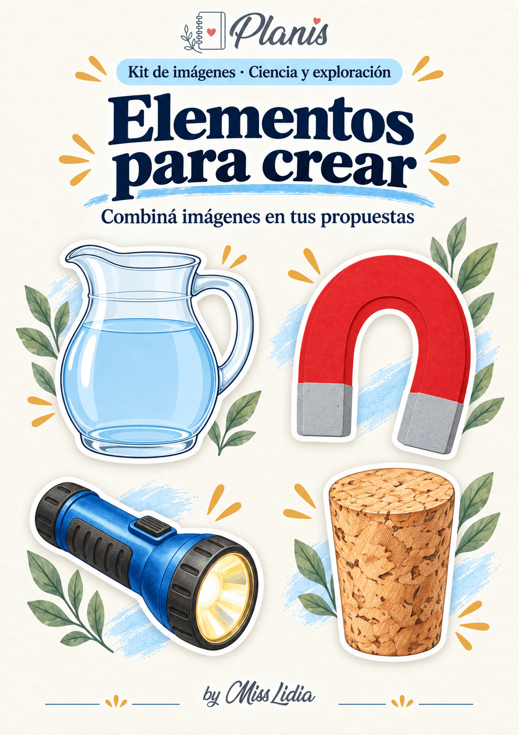 Elementos para crear: Ciencia y exploración Selección de elementos para incorporar a materiales propios de Ciencia y exploración.