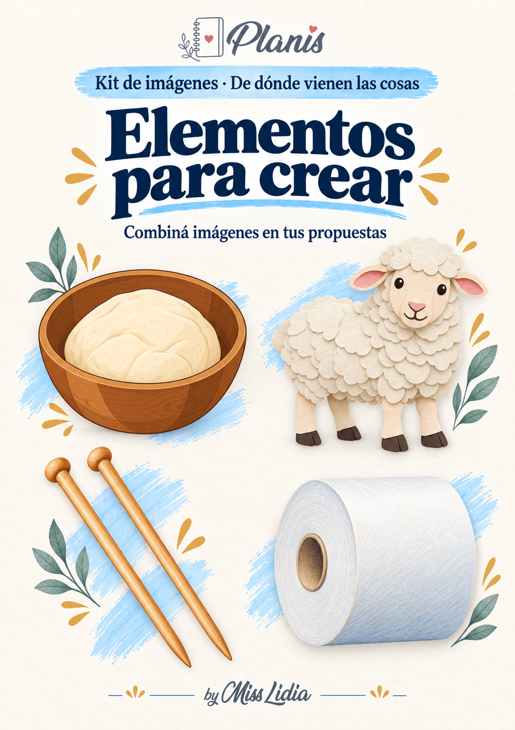 Elementos para crear del kit De dónde vienen las cosas.