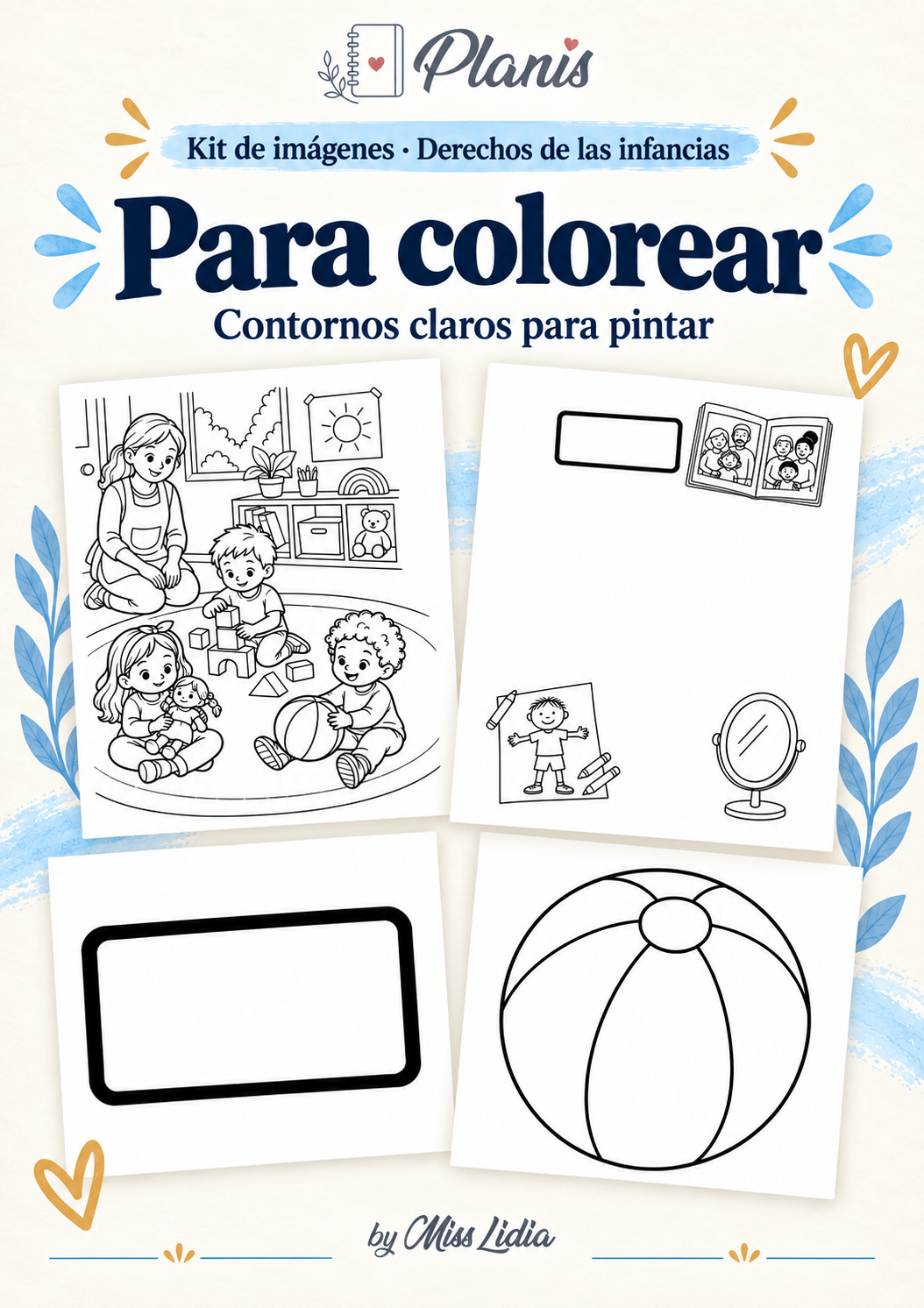 Para colorear: Derechos de las infancias Para colorear del kit Derechos de las infancias.