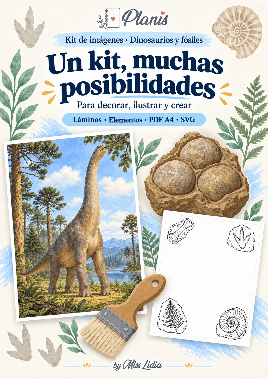 Un kit, muchas posibilidades: Dinosaurios y fósiles Un kit, muchas posibilidades del kit Dinosaurios y fósiles.