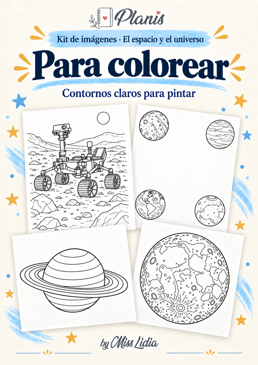 Para colorear: El espacio y el universo Para colorear del kit El espacio y el universo.