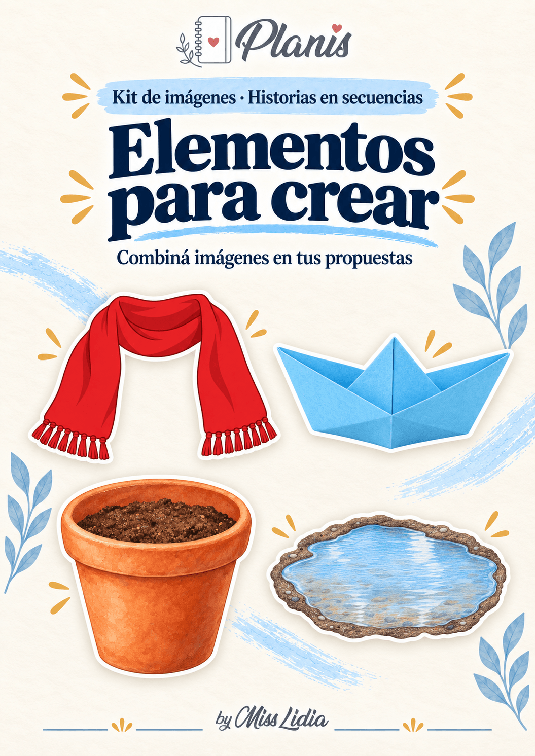 Elementos para crear del kit Historias en secuencias.