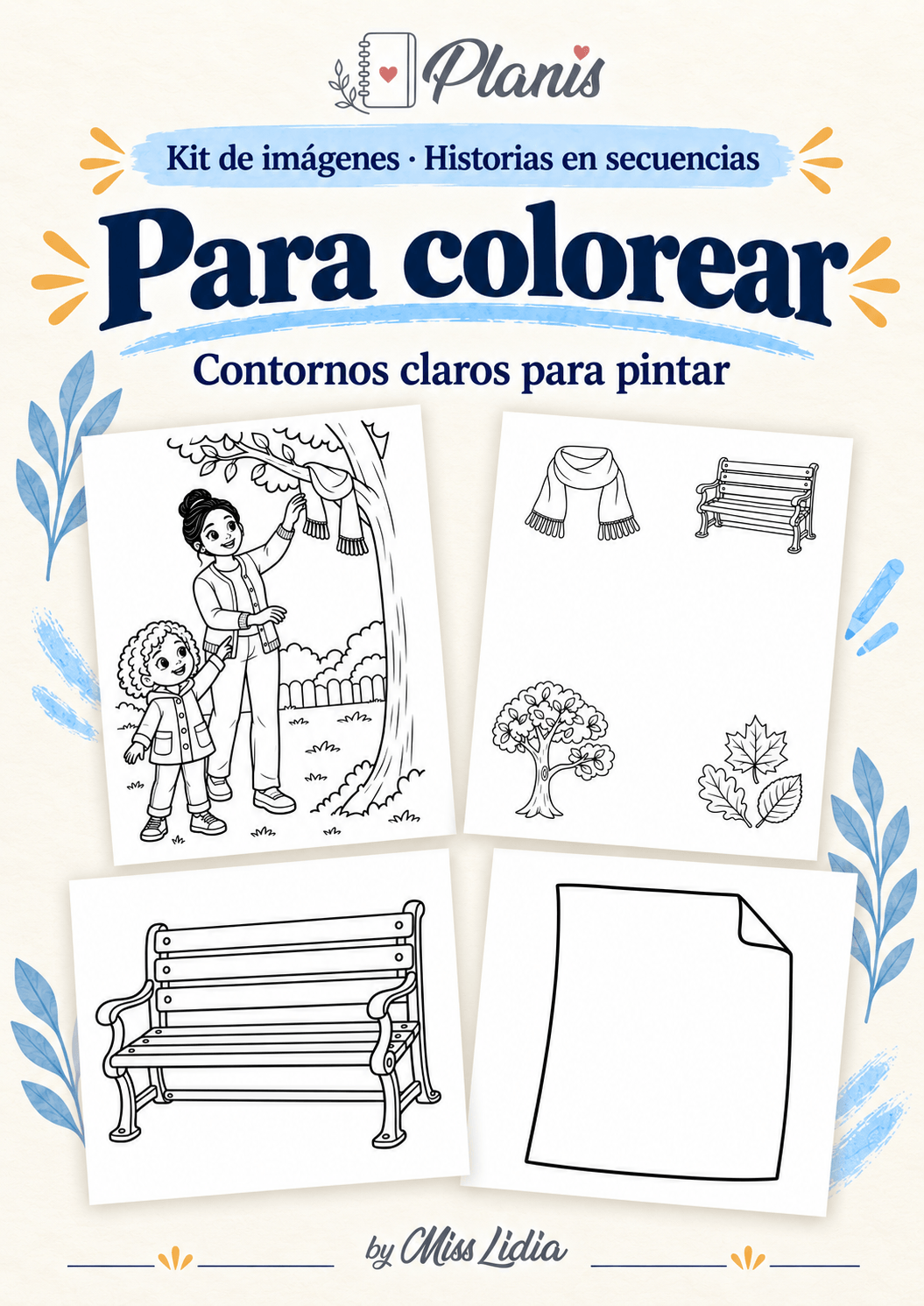 Para colorear del kit Historias en secuencias.