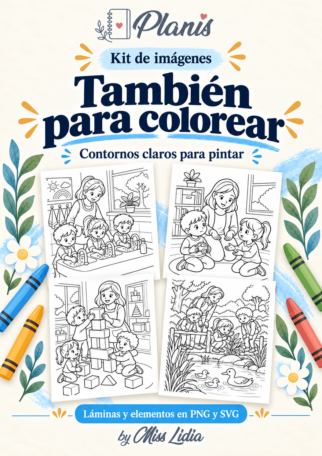 Mi valijita del jardín: colorear Mi valijita del jardín: colorear