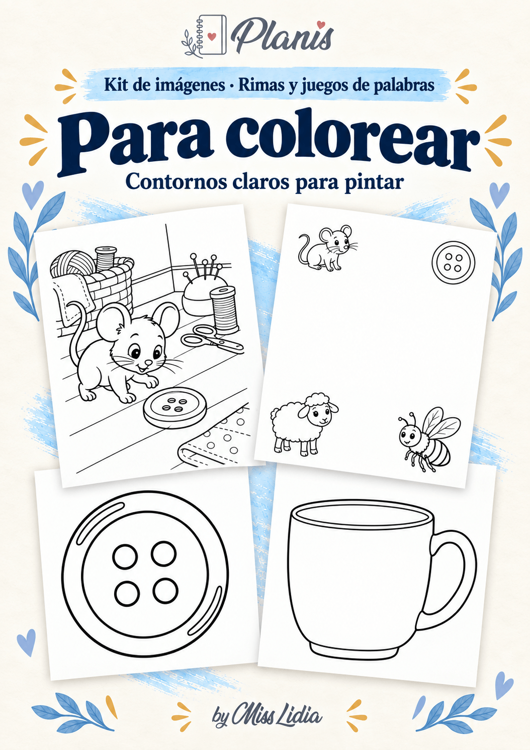 Para colorear del kit Rimas y juegos de palabras.