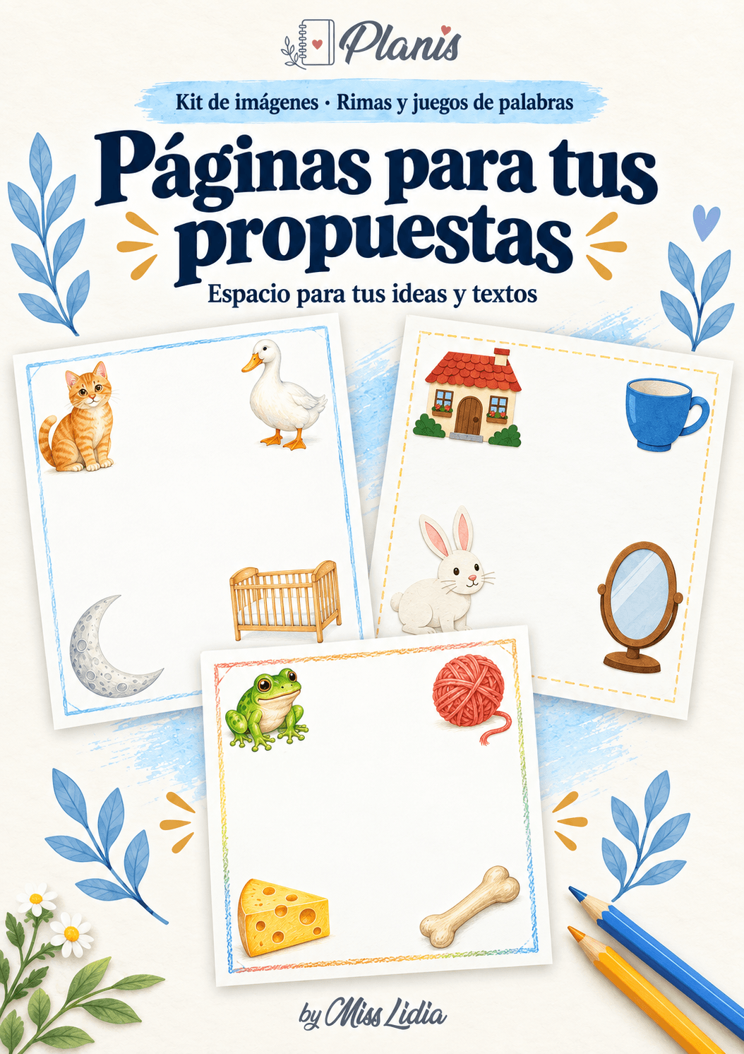 Páginas para tus propuestas del kit Rimas y juegos de palabras.