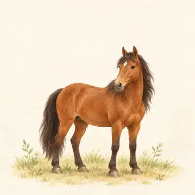 Ilustración de un caballo para presentar una secuencia de observación y cuidado